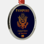 PASSPORT(USA) METALEN ORNAMENT (Rechts)