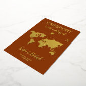 Passport Wedding Destination Gold Foil Adventure Folie Uitnodiging (Gedraaid)