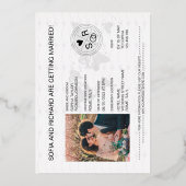 Passport Wedding Destination Gold Foil Wereldkaart Folie Uitnodiging (Achterkant)