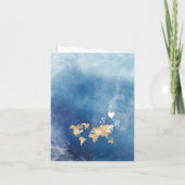 Passport Wedding Destination Gold Wereldkaart IV (Achterkant)