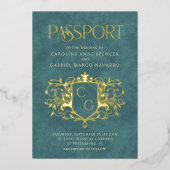 Passport Wedding Folie Uitnodiging (Voorkant)