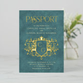 Passport Wedding Folie Uitnodiging (Staand Voorkant)