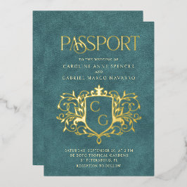 Passport Wedding Folie Uitnodiging