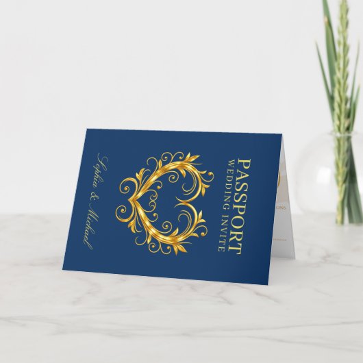Passport Wedding Invitation-Destination Weddings Aankondiging (Voorkant)