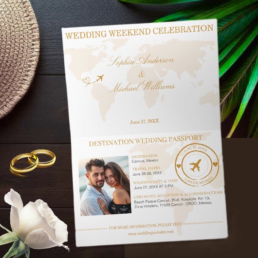 Passport Wedding Invitation-Destination Weddings Aankondiging