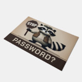 Password? Stopp! Humorvolle Waschbär Türsteher Deurmat (Schuin)