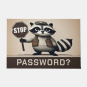 Password? Stopp! Humorvolle Waschbär Türsteher Deurmat (Voorkant)
