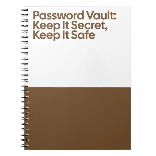 Password Vault Secret Notebook Notitieboek (Voorkant)