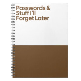 Passwords Funny Memory Notebook Notitieboek