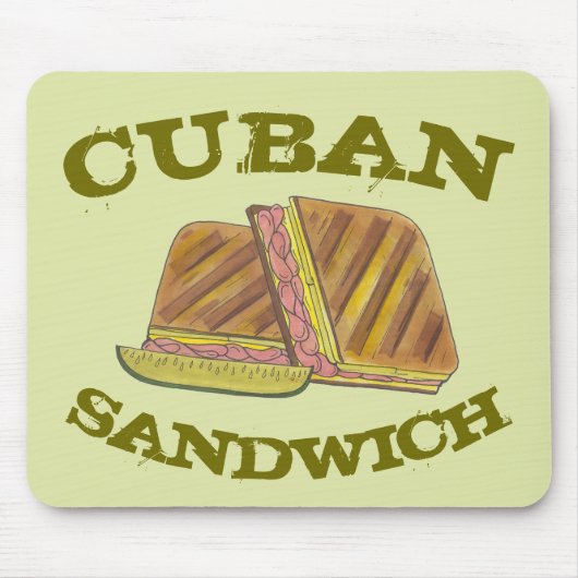 Past Cuban Sandwich Ham Cheese Salami PIckle Muismat (Voorkant)