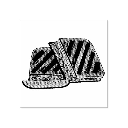 Past Cuban Sandwich Ham Cheese Salami PIckle Rubberstempel (Afrduk)