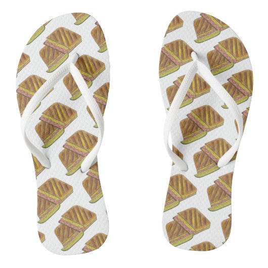 Past Cuban Sandwich Ham Cheese Salami PIckle Teenslippers (Voetbed)
