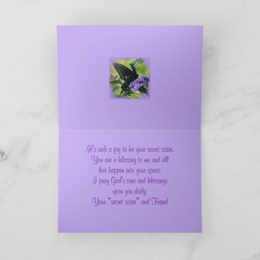 Past de Geheime Zuster lav-Bfly aan Kaart (Binnen)