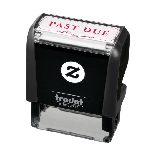 PAST DUE Red Ink Accounts Receivable Border Zelfinktende Stempel (Product)