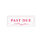 PAST DUE Red Ink Accounts Receivable Border Zelfinktende Stempel (Design)
