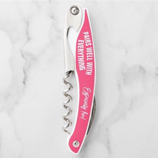 Past goed bij alles wat roze is kurkentrekker (Voorkant)