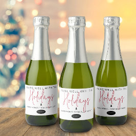 Past goed bij de feestdagen Voeg bedrijfslogo toe Sparkling Wijnetiket