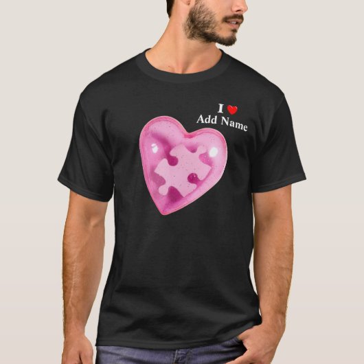 Past het Roze Hart van het Shirt van het Man van (Voorkant)