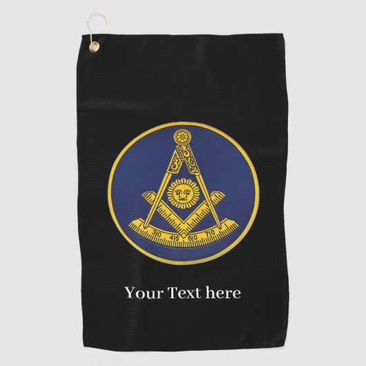 Past Master Lodge Vrijmetselaar Vrijmetselaar Golfhanddoek (Voorkant)