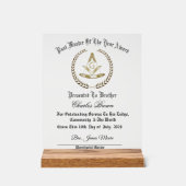 Past Master of the Year Award Acryl Bord (Voorkant)