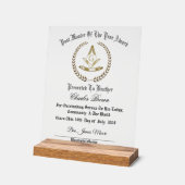 Past Master of the Year Award Acryl Bord (Hoek)