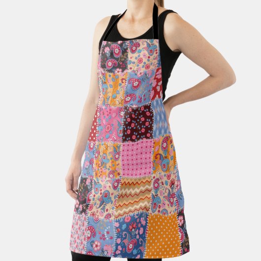 Past naadloos patchwerkpatroon aan schort (Insitu)