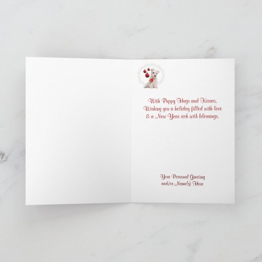 Past Prachtige Kerstmis Wishes2 van Westie het aan Feestdagen Kaart (Binnen)