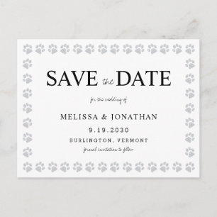 Past Silver Glitter Non Photo Save the Date  Briefkaart