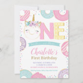pasta 1st Birthday Cute Unicorn Donuts Doughnuts Kaart (Voorkant)