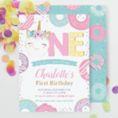 pasta 1st Birthday Cute Unicorn Donuts Doughnuts Kaart
