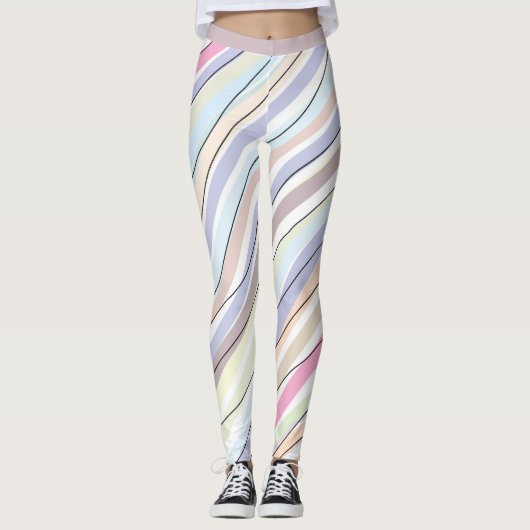  pasta Abstract Stripe Design Leggings (Voorkant)