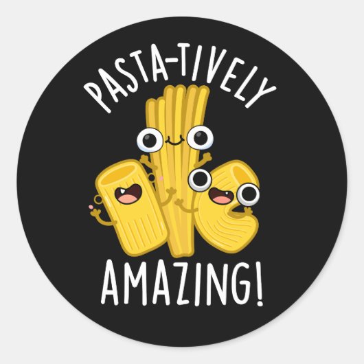 Pasta-Active Verbazingwekkende Grappige Pasta Pun  Ronde Sticker (Voorkant)