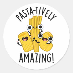 Pasta-Active Verbazingwekkende Grappige Pasta Pun Ronde Sticker