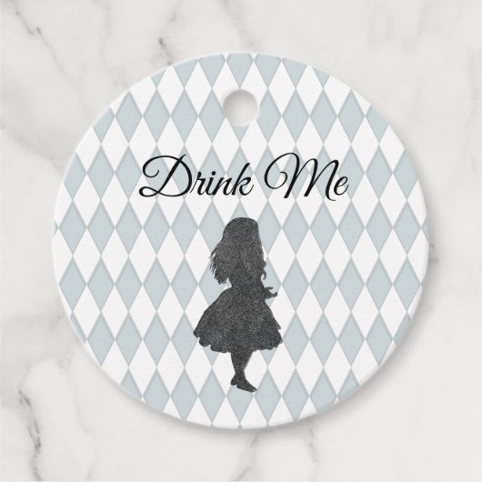  pasta Alice in Wonderland Drink me Bedankjes Labels (Voorkant)