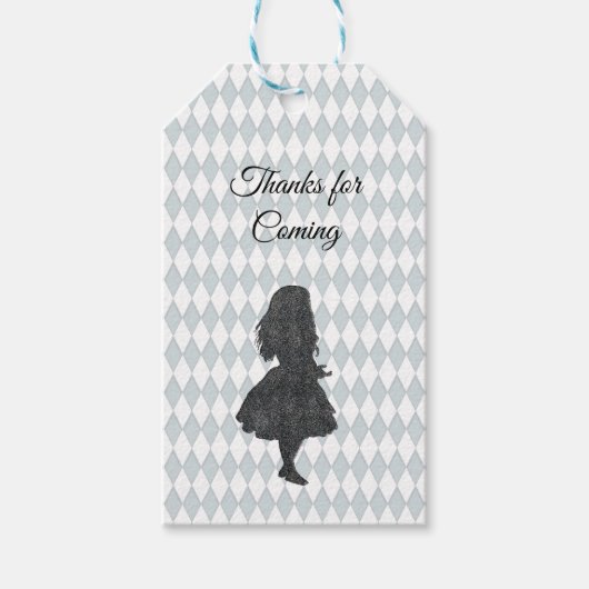  pasta Alice in Wonderland Silhouette Cadeaulabel (Voorkant)