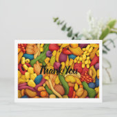 Pasta art achtergrond bedankkaart (Staand voorkant)