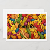 Pasta art achtergrond bedankkaart (Voorkant / Achterkant)