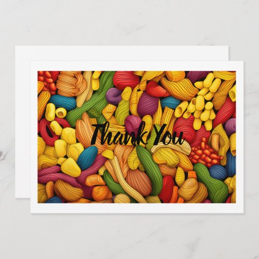 Pasta art achtergrond bedankkaart (Voorkant / Achterkant)
