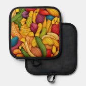 Pasta art achtergrond pannenlap (Voorkant / Achterkant)