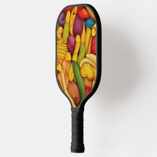 Pasta art background pickleball paddle (Links)