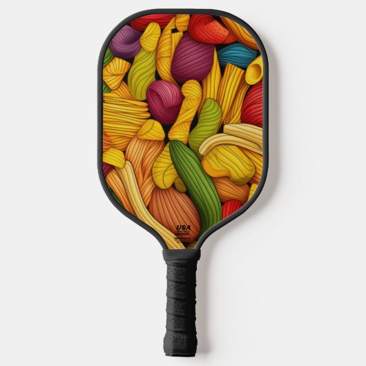 Pasta art background pickleball paddle (Achterkant)