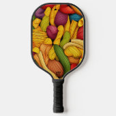 Pasta art background pickleball paddle (Voorkant)