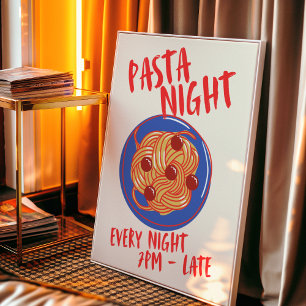 Pasta-avond. Elke avond Poster
