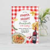 Pasta avond en wijn volwassen verjaardag diner kaart