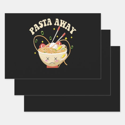 Pasta Away Funny Noodles Kawaii Japans esthetisch Inpakpapier Vel (Set)
