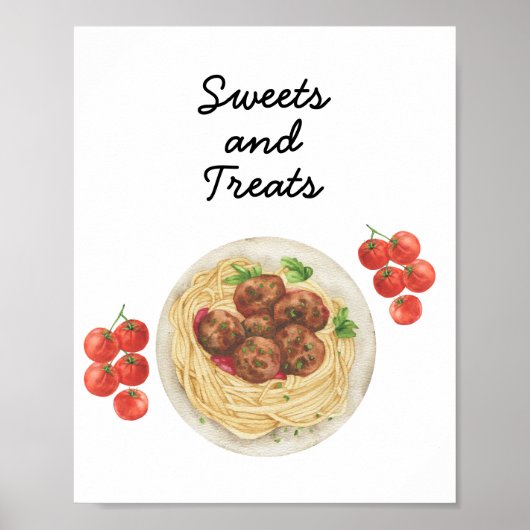 Pasta Baby shower Sweets & Treats Poster (Voorkant)