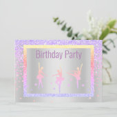  pasta Ballerina Sparkle Childrens Birthday Kaart (Staand voorkant)