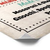 Pasta Bar Party-teken Poster (Hoek)