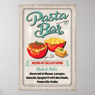 Pasta Bar Party-teken Poster