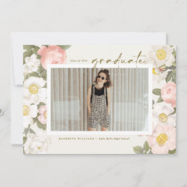  pasta bloemen Beige Foto Afstuderen Kaart